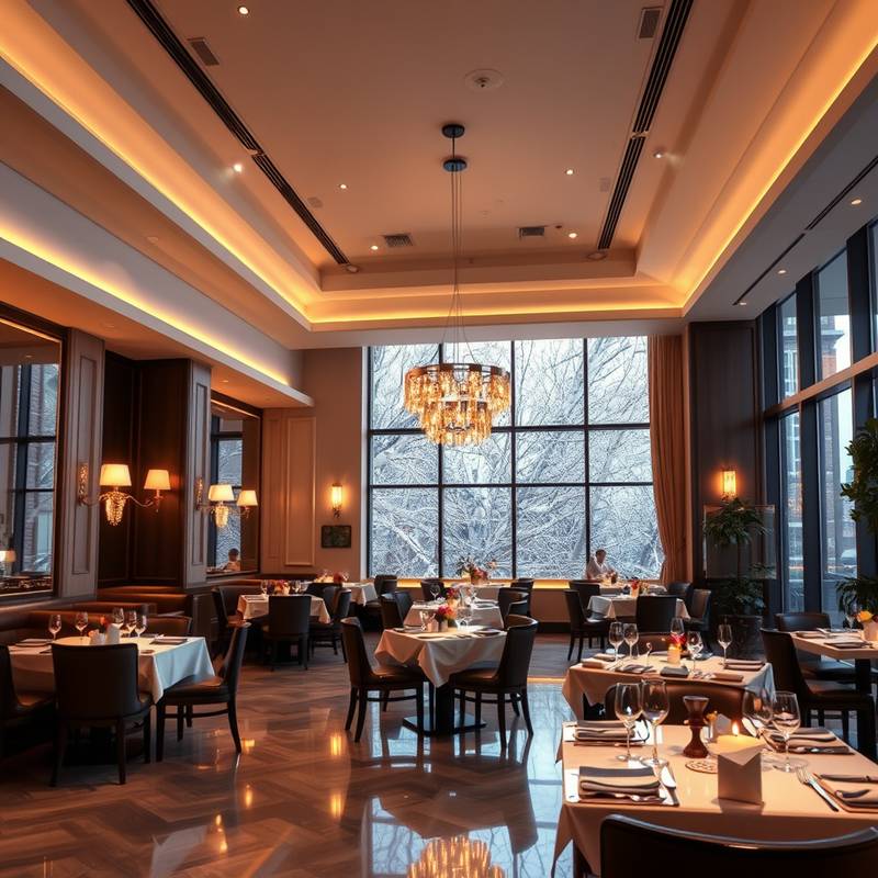 Interior of the Starlight Suites restaurant, featuring elegant dining tables and a sophisticated ambiance.