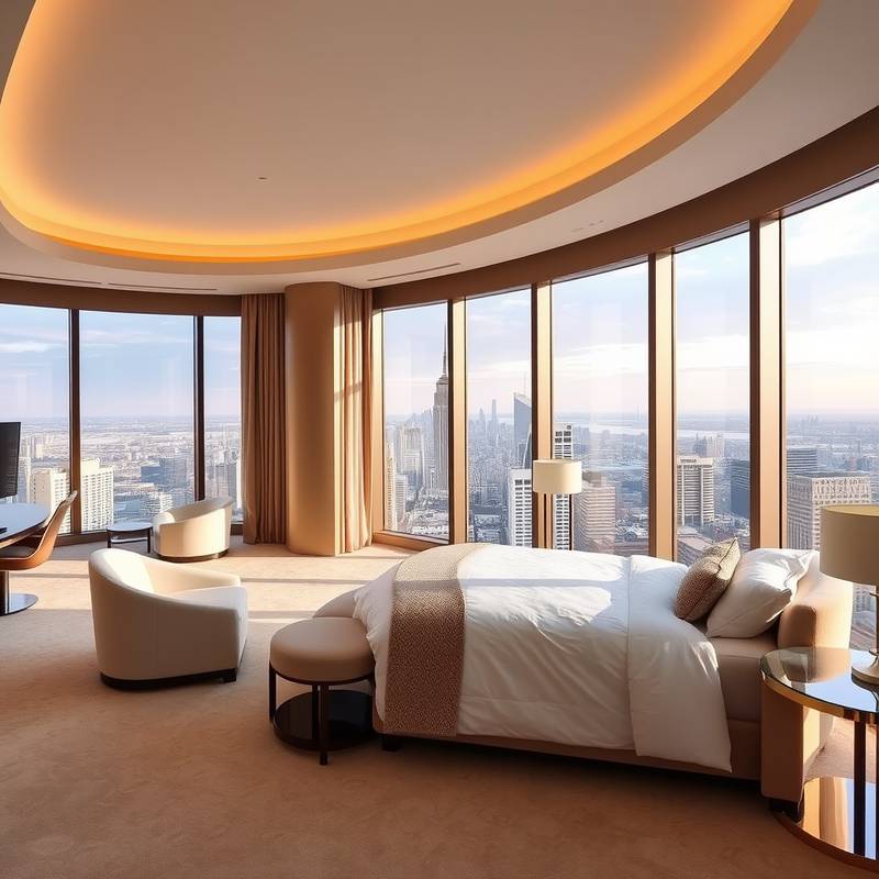 Luxurious Presidential Suite with panoramic city views